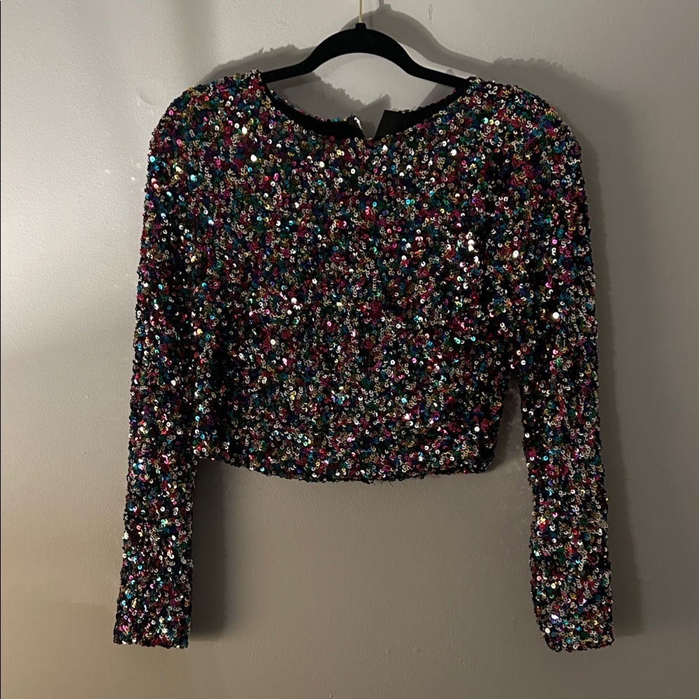 Sequin Multicolor Crop Top